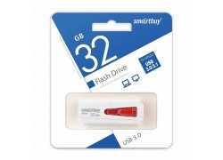 Флешка USB 3.0 Smartbuy 32GB IRON White/Red, LED индикатор (SB32GBIR-W3)