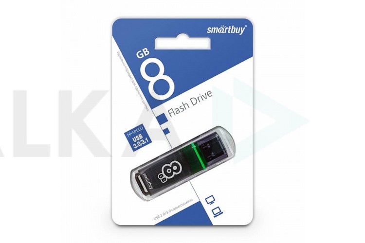 Флешка USB 3.0 Smartbuy 8GB Glossy series Dark Grey (SB8GBGS-DG)