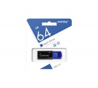 Флешка USB 2.0 Smartbuy 64GB Click Black-Blue (SB64GBCL-B)