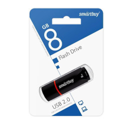 Флешка USB 2.0 Smartbuy 8GB Crown Black (SB8GBCRW-K)