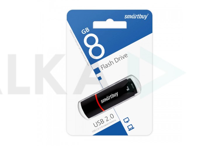 Флешка USB 2.0 Smartbuy 8GB Crown Black (SB8GBCRW-K)