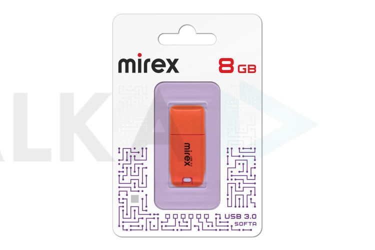 Флешка USB 3.0 Mirex SOFTA ORANGE 8GB (ecopack)