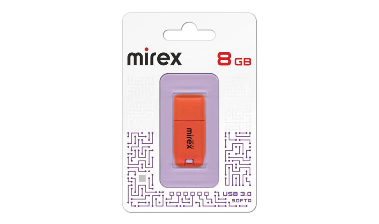 Флешка USB 3.0 Mirex SOFTA ORANGE 8GB (ecopack)