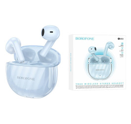 Наушники вакуумные беспроводные BOROFONE BW51 Solid  true wireless BT headset Bluetooth (ice blue)
