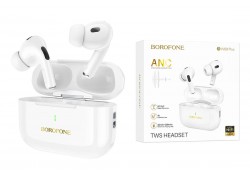 Наушники вакуумные беспроводные BOROFONE BW59 Plus True wireless ANC noise reduction BT headset (белый)