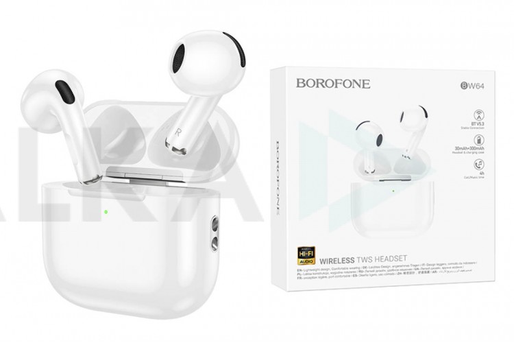 Наушники вакуумные беспроводные BOROFONE BW64 True wireless BT headset Bluetooth (черный)