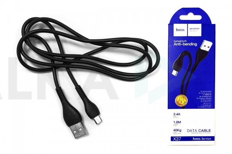 Кабель USB - MicroUSB HOCO X37 2,4A (черный) 1м