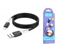 Кабель USB - Lightning HOCO X82, 2,4A (черный) 1м силиконовый