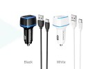 Автомобильное зарядное устройство АЗУ 2USB + кабель Type-C BOROFONE BZ14 Max 2400 mAh (черный)