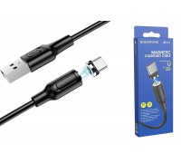 Кабель USB - USB Type-C BOROFONE BX41, 3A (черный) 1м (магнитный)
