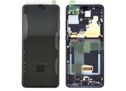 Дисплей для Samsung G988F Galaxy S20 Ultra Black в сборе с тачскрином + рамка, 100%