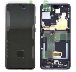 Дисплей для Samsung G988F Galaxy S20 Ultra Black в сборе с тачскрином + рамка, 100%