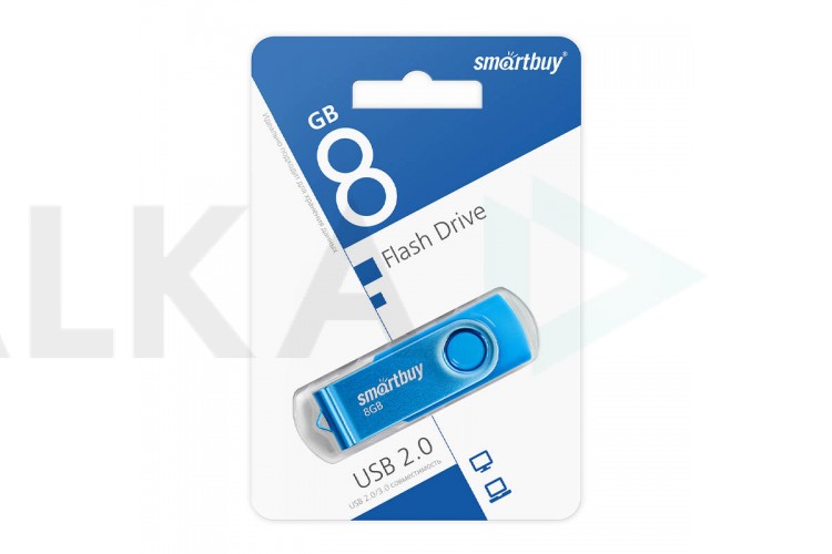 Флешка USB 2.0 SmartBuy 8GB Twist Blue (SB008GB2TWB)