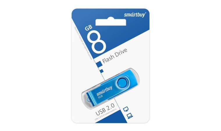 Флешка USB 2.0 SmartBuy 8GB Twist Blue (SB008GB2TWB)
