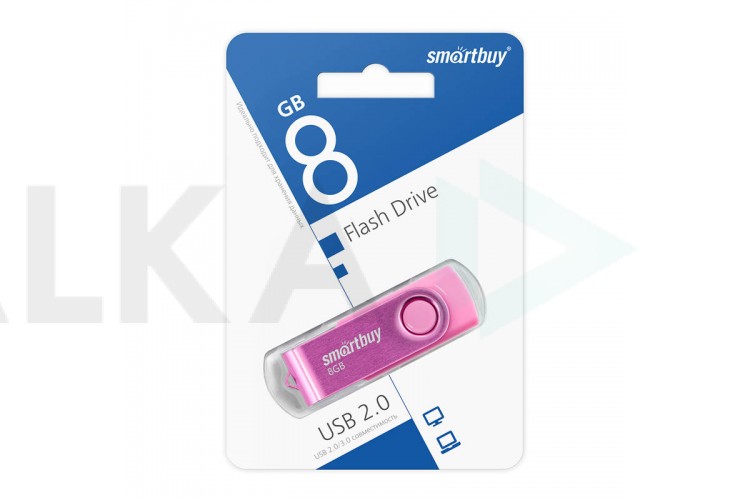 Флешка USB 2.0 SmartBuy 8GB Twist Pink (SB008GB2TWP)