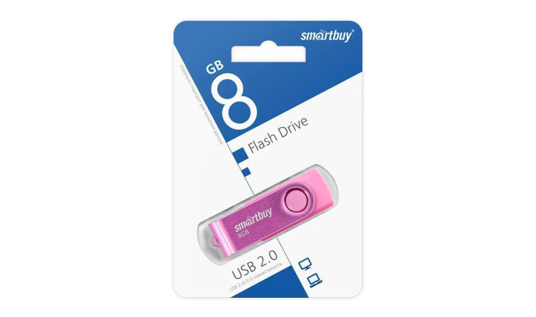 Флешка USB 2.0 SmartBuy 8GB Twist Pink (SB008GB2TWP)