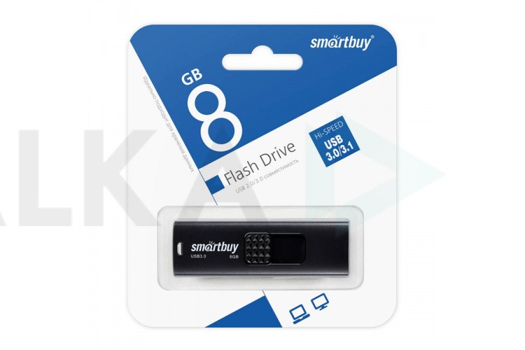 Флешка USB 3.0 SmartBuy 8GB Fashion Black (SB008GB3FSK)