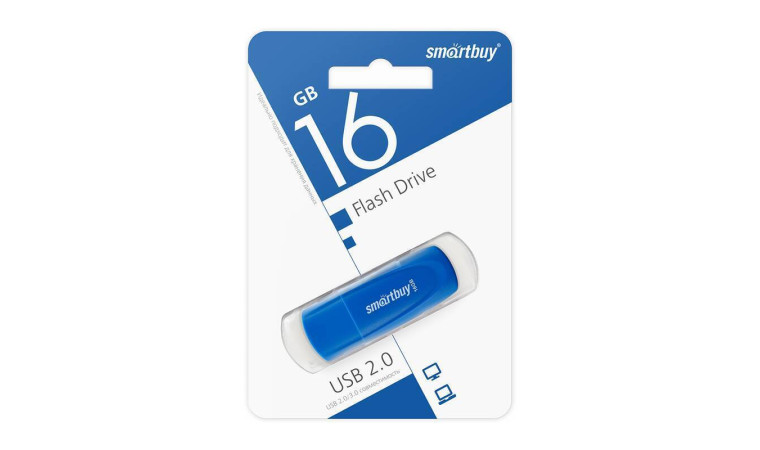 Флешка USB 2.0 SmartBuy Scout Blue 16GB (SB016GB2SCB)