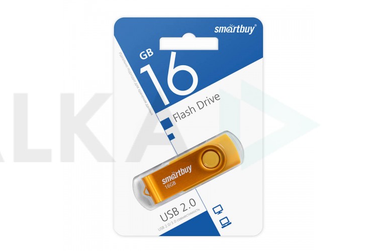 Флешка USB 2.0 SmartBuy Twist Yellow 16GB (SB016GB2TWY)