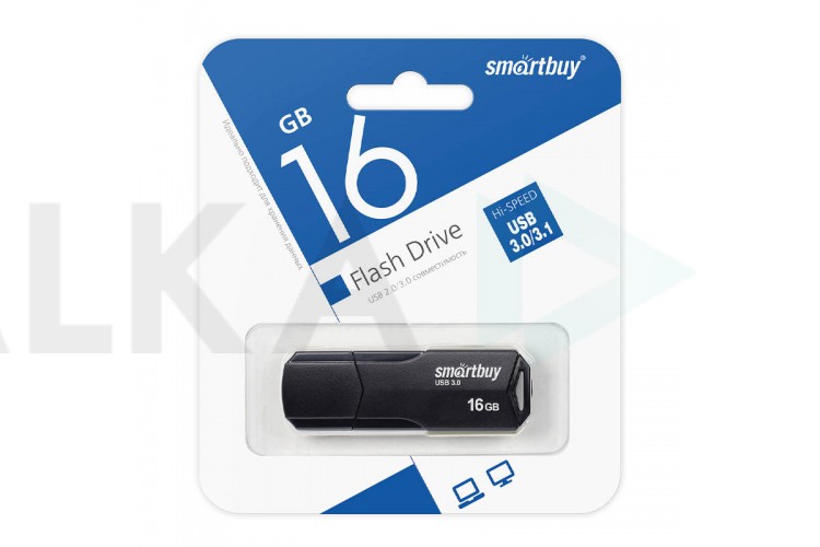 Флешка USB 3.0/3.1 SmartBuy CLUE Black 16GB (SB16GBCLU-K3)