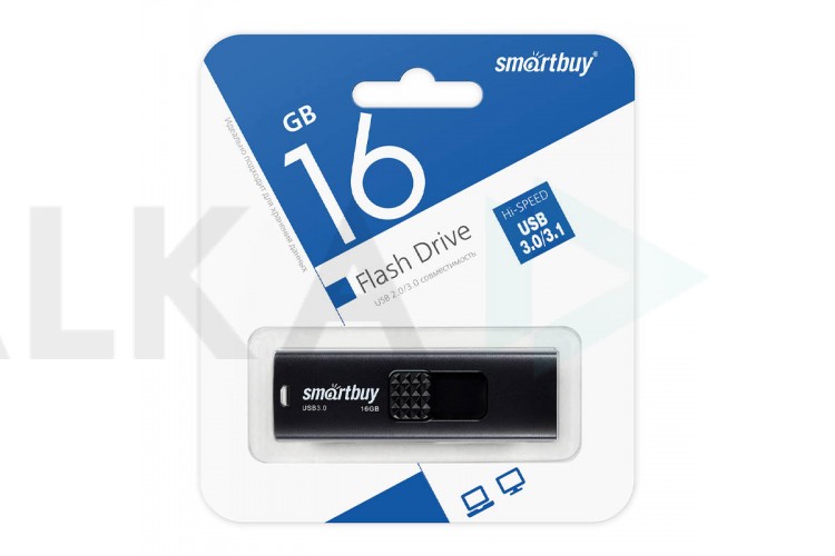 Флешка USB 3.0 SmartBuy Fashion Black 16GB (SB016GB3FSK)