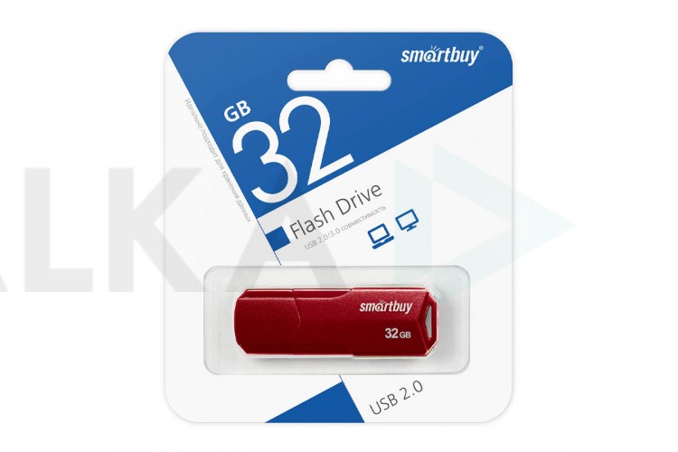 Флешка USB 2.0 SmartBuy CLUE Burgundy 32GB (SB32GBCLU-BG)