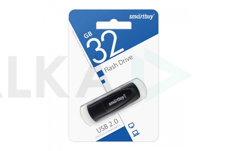 Флешка USB 2.0 SmartBuy Scout Black 32GB (SB032GB2SCK)