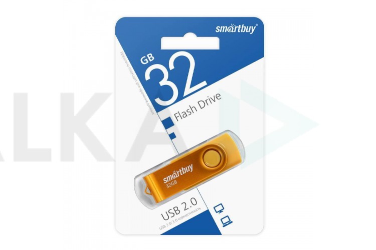 Флешка USB 2.0 SmartBuy Twist Yellow 32GB (SB032GB2TWY)
