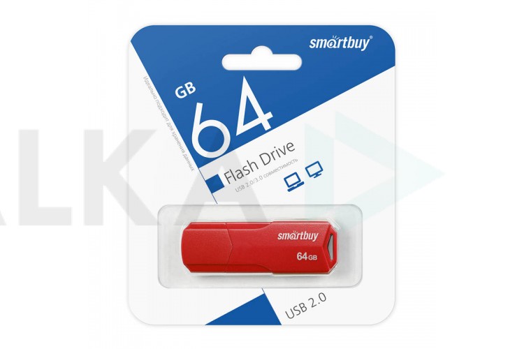 Флешка USB 2.0 SmartBuy CLUE Red 64GB (SB64GBCLU-R)