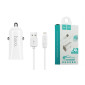 Автомобильное зарядное устройство АЗУ 2USB + кабель Lightning HOCO Z12 3100mAh (белый)