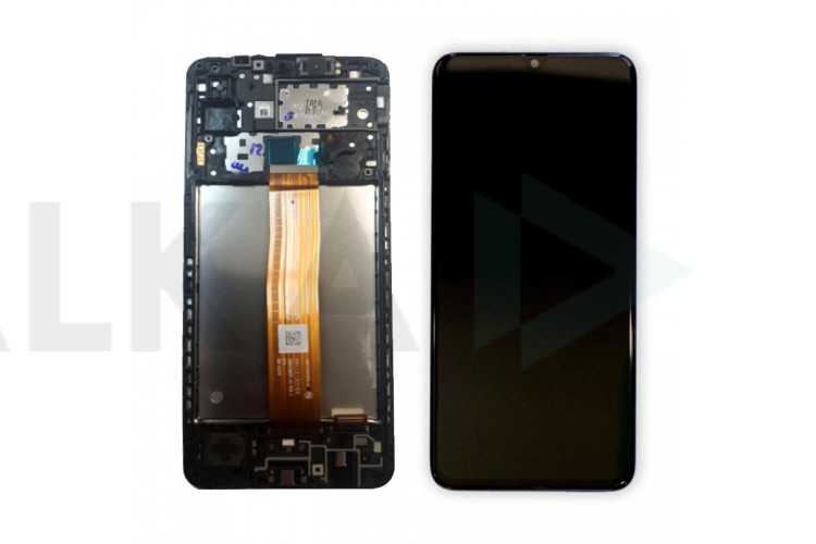 Дисплей для Samsung A125F Galaxy A12 Black в сборе с тачскрином (ревизия SM-A125F_REV0.1) + рамка 100%