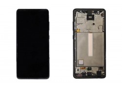 Дисплей для Samsung A525F Galaxy A52 Black в сборе с тачскрином + рамка 100%