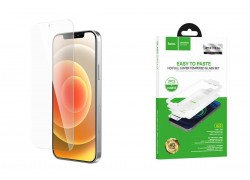 Защитное стекло дисплея iPhone 12/12 Pro (6.1) HOCO A22 Easy stick HD tempered film set (прозрачное с черной рамкой противоударное с оксидом алюминия)