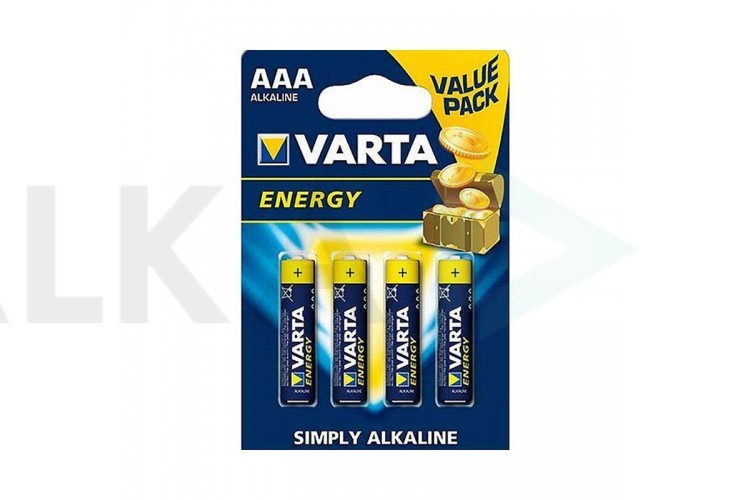 Батарейка алкалиновая VARTA ENERGY 4103 LR03 AAA/4BL (цена за блистер 4 шт)