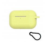Чехол для наушников Soft-Touch AirPods PRO с логотипом карабином и нижней заглушкой (лимонад)