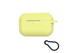 Чехол для наушников Soft-Touch AirPods PRO с логотипом карабином и нижней заглушкой (лимонад)