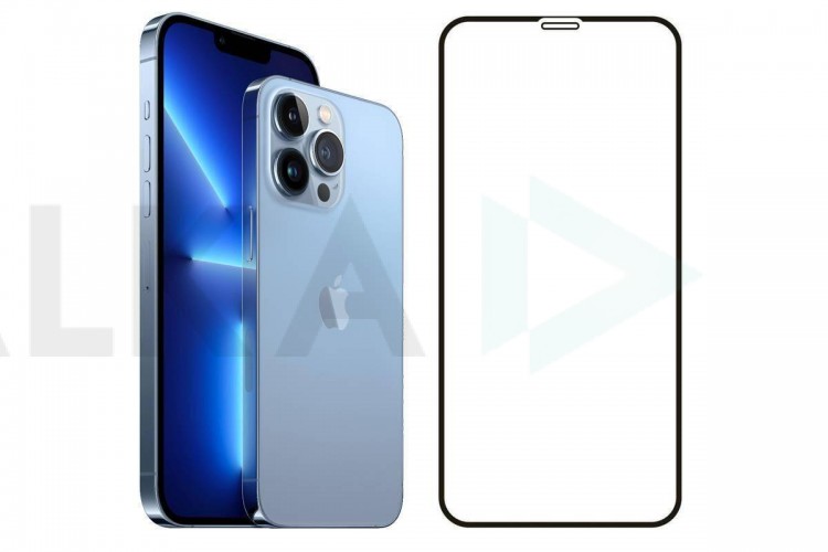 Защитное стекло дисплея iPhone 13 Mini (5.4) 5D (черный)