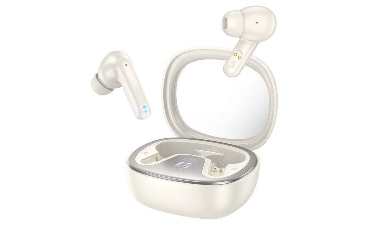 Наушники вакуумные беспроводные HOCO EQ6 Shadow true wireless BT headset (молочный белый) Наушники вакуумные беспроводные HOCO EQ6 Shadow true wireless BT headset (молочный белый)