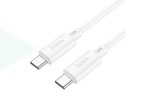 Кабель USB Type-C - USB Type-C HOCO X88 PD60W (белый) 1м