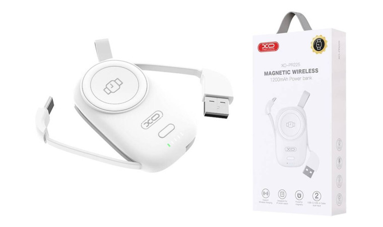 Беспроводное зарядное устройство для Apple Watch XO PR225 iP watch wireless charging power bank with dual input cable 1200mAh (белый)