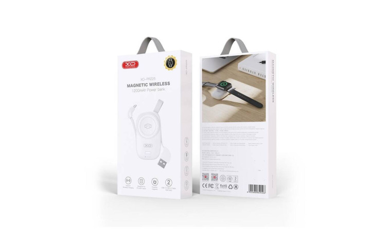 Беспроводное зарядное устройство для Apple Watch XO PR225 iP watch wireless charging power bank with dual input cable 1200mAh (белый)