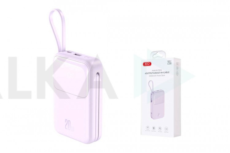 Универсальный дополнительный аккумулятор Power Bank XO PR234 22.5W+PD20W Fully Compatible Digital Fast Charging 20000mAh Purple