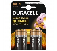Батарейка алкалиновая Duracell LR06 AA BL4 (блистер 4 штуки)