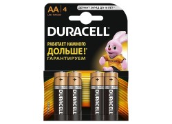 Батарейка алкалиновая Duracell LR06 AA BL4 (блистер 4 штуки)