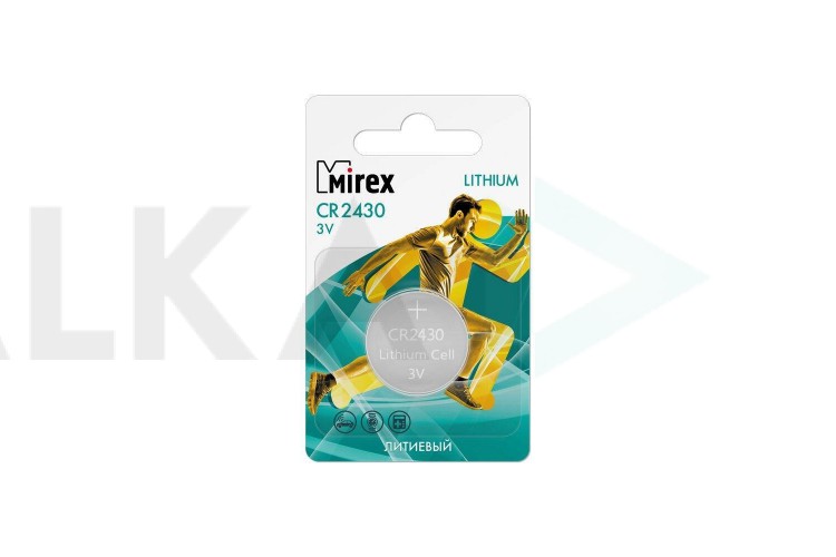 Батарейка литиевая Mirex CR2430 3V 1 шт блистер