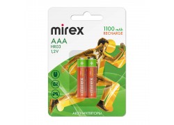 Аккумулятор Ni-MH Mirex HR03 / AAA 1100mAh 1,2V цена за 2 шт, блистер (23702-HR03-11-E2)