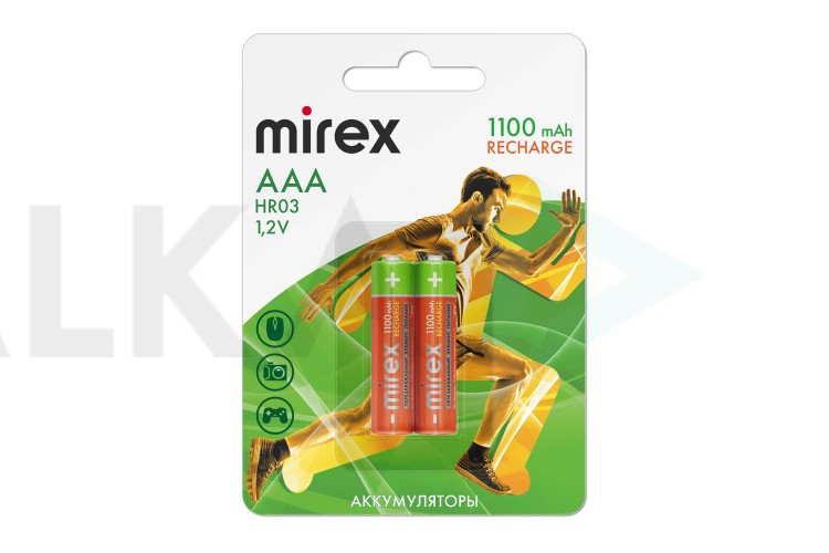 Аккумулятор Ni-MH Mirex HR03 / AAA 1100mAh 1,2V цена за 2 шт, блистер (23702-HR03-11-E2)