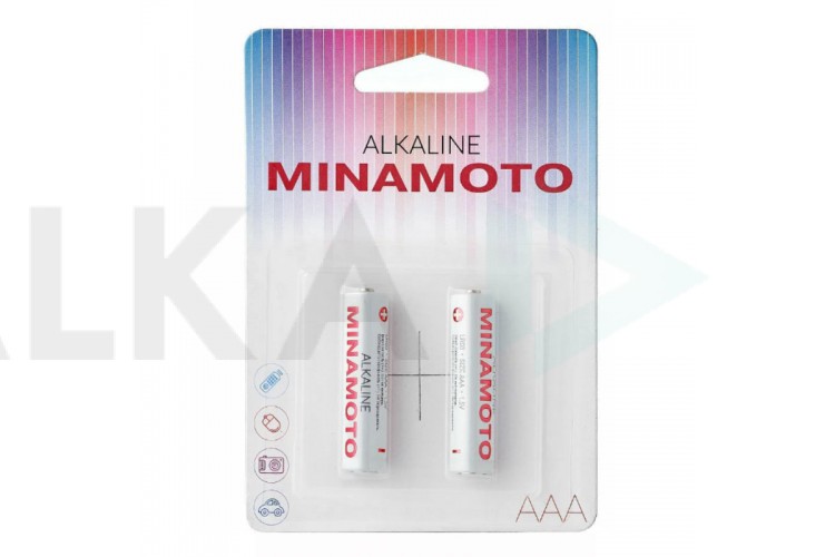 Батарейка алкалиновая MINAMOTO LR03 AAA/2BL (цена за блистер 2 шт)