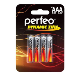 Батарейка солевая Perfeo R03 AAA/4BL Dynamic Zinc (блистер цена за 4 шт)