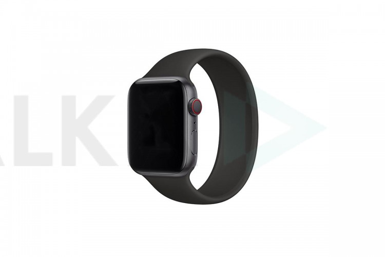 Ремешок силиконовый для Apple Watch 42-44 мм "Монобраслет" цвет черный размер L9  (176 мм)